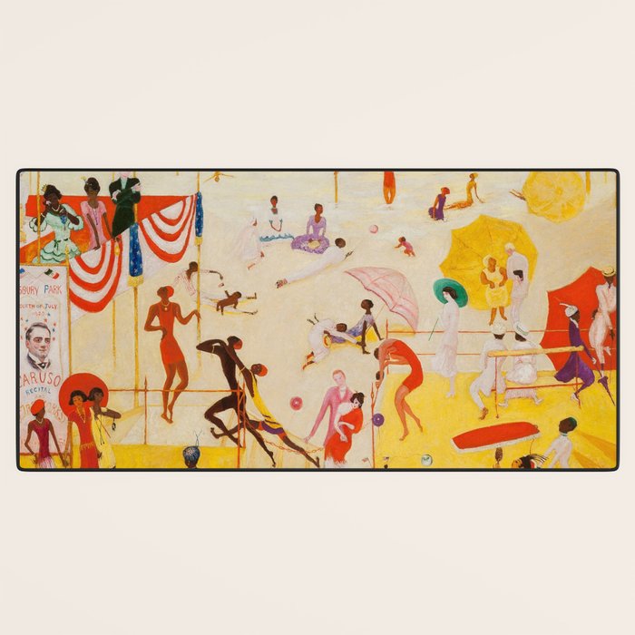 African American Masterpiece 'Summertime, Asbury Park, South' by Florine Stettheimer Desk Mat Gallery Image 3