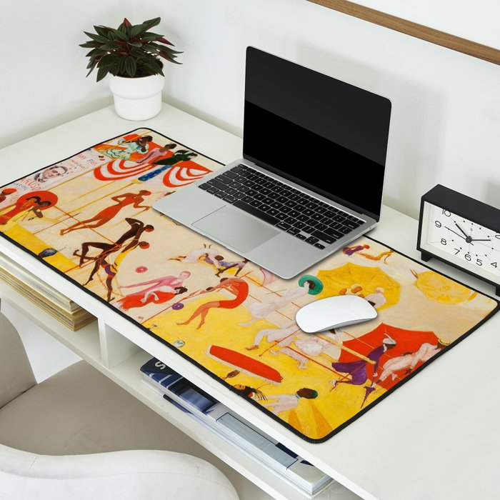 African American Masterpiece 'Summertime, Asbury Park, South' by Florine Stettheimer Desk Mat Gallery Image 2