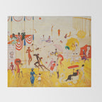 African American Masterpiece 'Summertime, Asbury Park, South' by Florine Stettheimer Throw Blanket Gallery Image 2