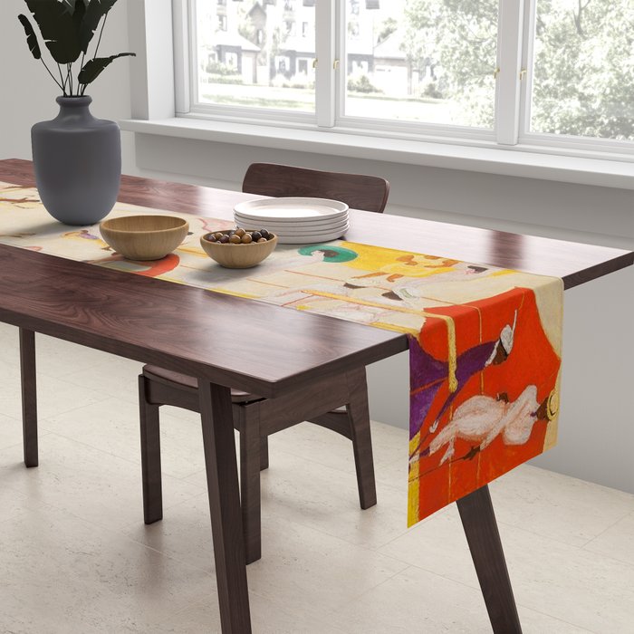 African American Masterpiece 'Summertime, Asbury Park, South' by Florine Stettheimer Table Runner Gallery Image 2
