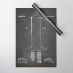 Ice Hockey Stick Patent - Ice Hockey Art - Black Chalkboard Wrapping Paper Gallery Image 1