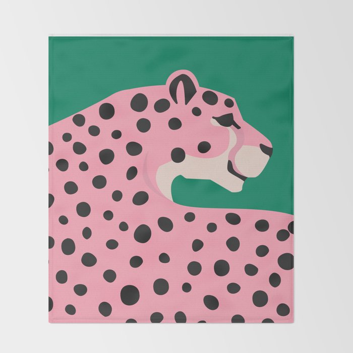 The Stare 3: Pink Cheetah Edition Throw Blanket Gallery Image 2