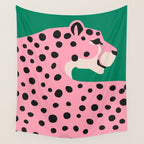 The Stare 3: Pink Cheetah Edition Wall Tapestry Gallery Image 4