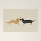 Cute Wiener Dogs with Heart | Dachshunds Love Welcome Mat Gallery Image 1