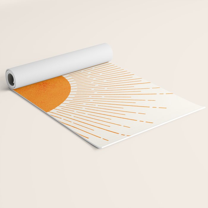 Orange Sunburst Boho Midcentury Yoga Mat Gallery Image 2