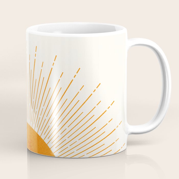Orange Sunburst Boho Midcentury Coffee Mug Gallery Image 1