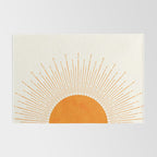 Orange Sunburst Boho Midcentury Rug Gallery Image 2