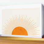 Orange Sunburst Boho Midcentury Wall Mural Gallery Image 2