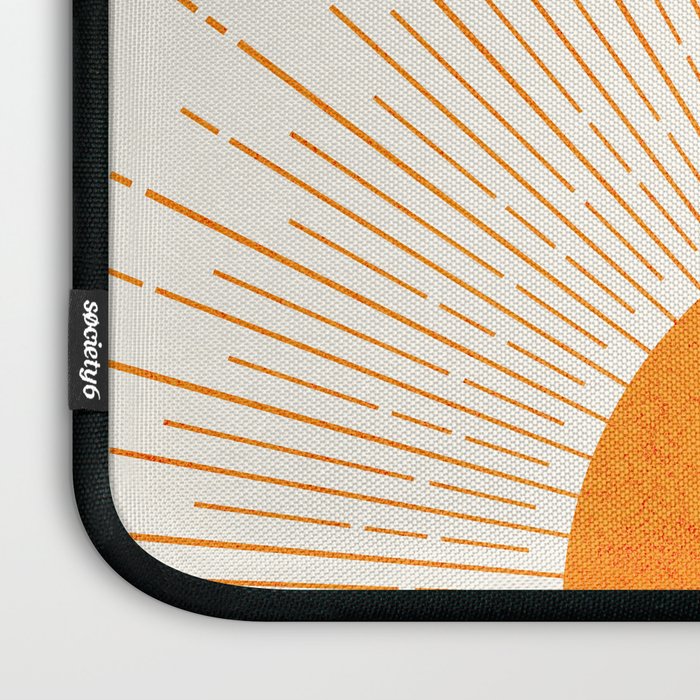 Orange Sunburst Boho Midcentury Laptop Sleeve Gallery Image 3