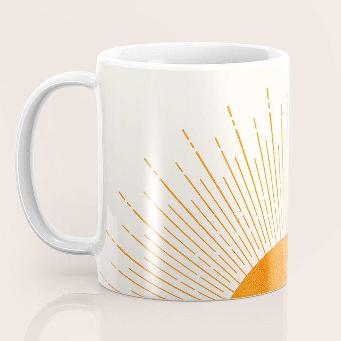 Orange Sunburst Boho Midcentury Coffee Mug Gallery Image 3