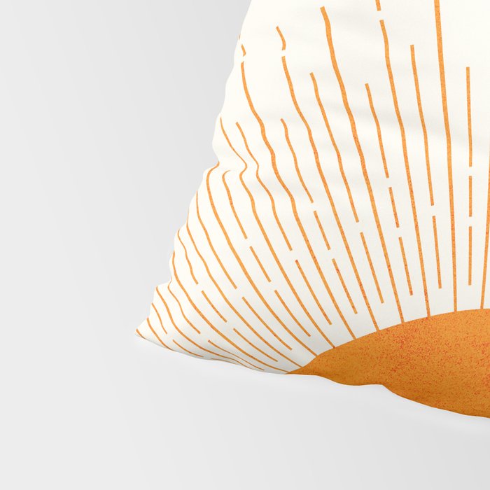 Orange Sunburst Boho Midcentury Pillow Sham Gallery Image 4