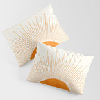 Orange Sunburst Boho Midcentury Pillow Sham Gallery Image 3
