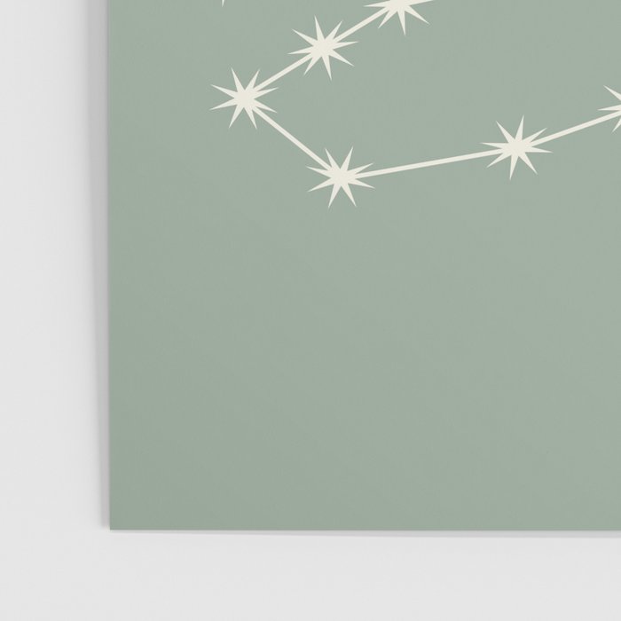 Scorpio Zodiac Star Constellation Line Art Soft Sage Poster Gallery Image 3