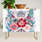 Floral moth painting Credenza Gallery Image 1