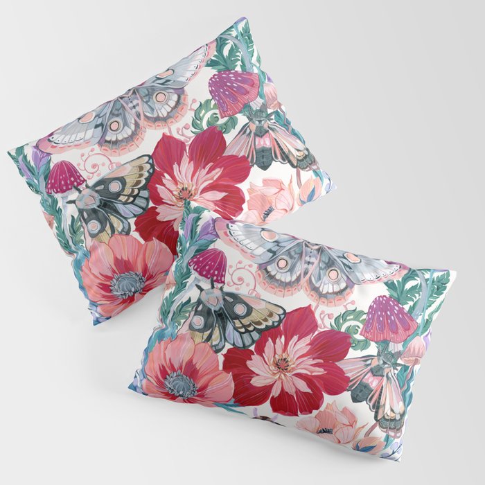 Floral moth painting Pillow Sham Gallery Image 3