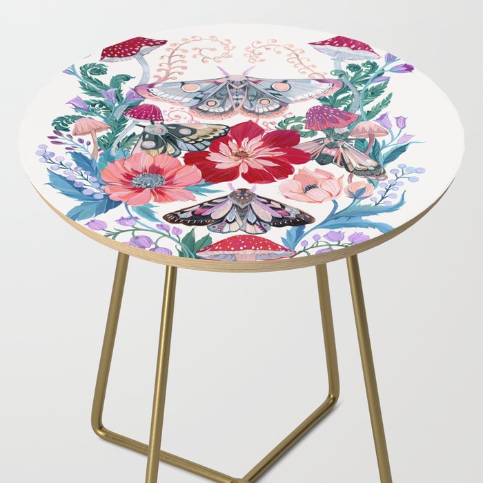 Floral moth painting Side Table Gallery Image 2