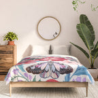 Floral moth painting Comforter Gallery Image 3