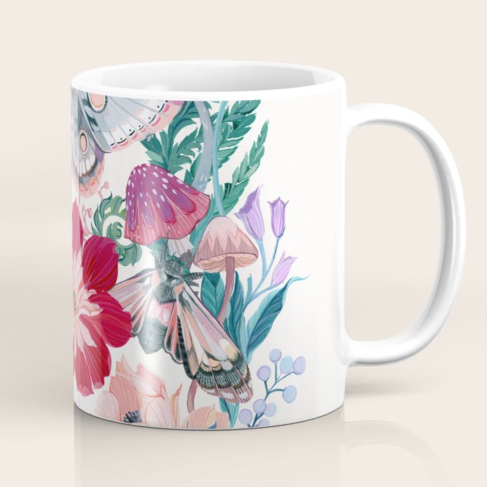 Floral moth painting Coffee Mug Gallery Image 1