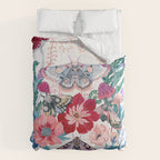 Floral moth painting Comforter Gallery Image 6