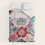 Floral moth painting Duvet Cover Gallery Image 6