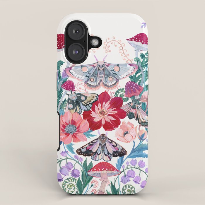 Floral moth painting iPhone Case Gallery Image 1
