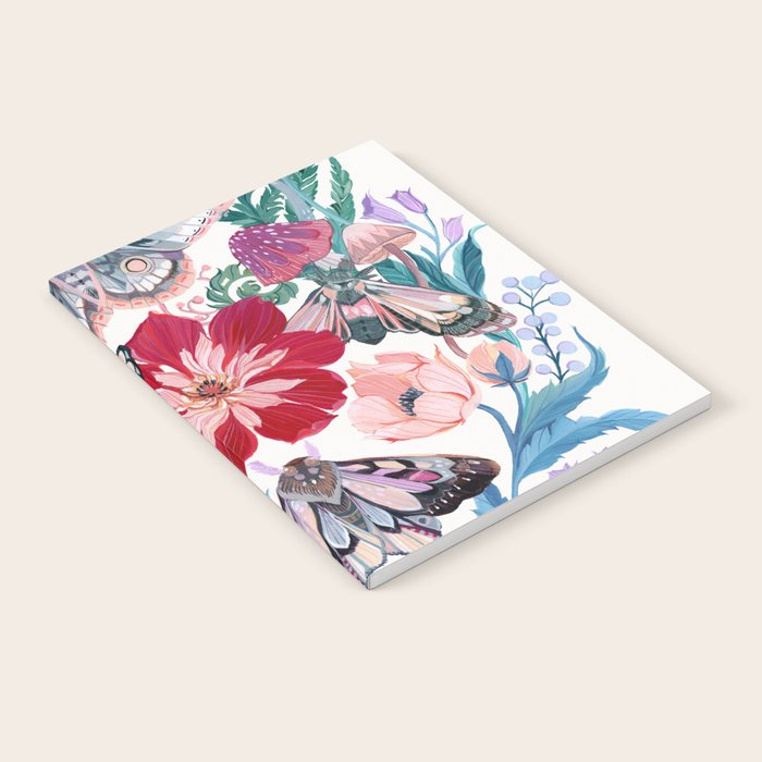 Floral moth painting Notebook Gallery Image 1