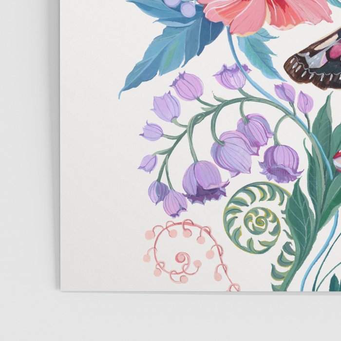 Floral moth painting Poster Gallery Image 3