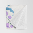 Floral moth painting Throw Blanket Gallery Image 3