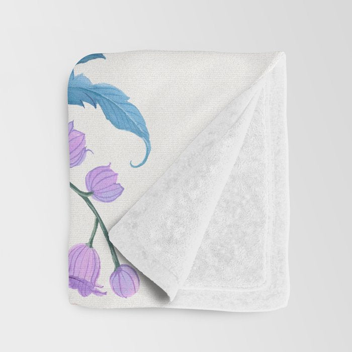 Floral moth painting Throw Blanket Gallery Image 3