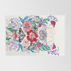 Floral moth painting Rug Gallery Image 2