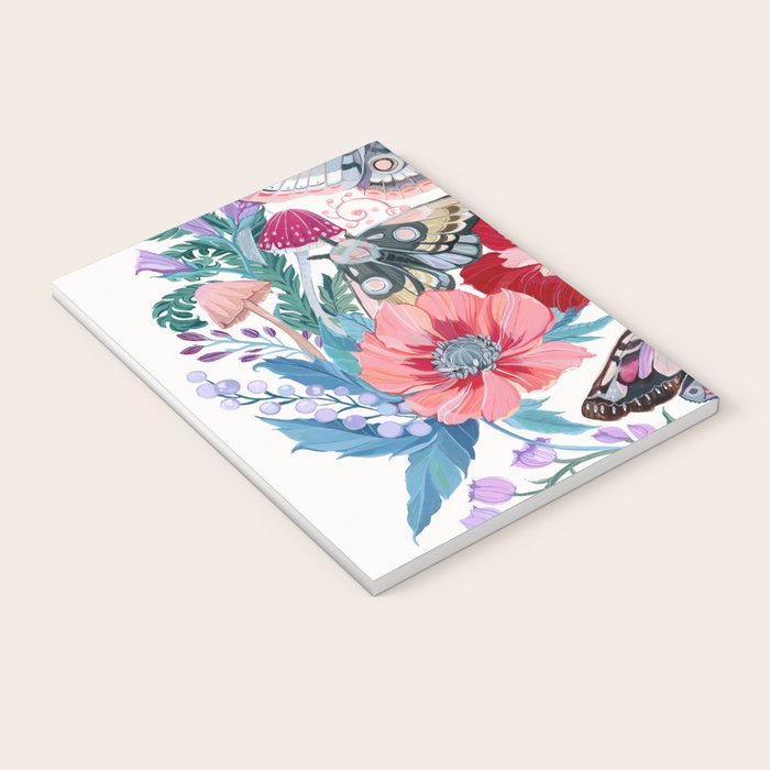 Floral moth painting Notebook Gallery Image 3