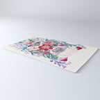 Floral moth painting Rug Gallery Image 3
