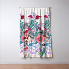 Floral moth painting Window Curtain Gallery Image 3