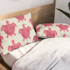 Sea Turtle in Pink & Gold Pillow Sham Gallery Image 2
