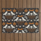 All Hallows' Eve - Black Orange Halloween Outdoor Rug Gallery Image 1