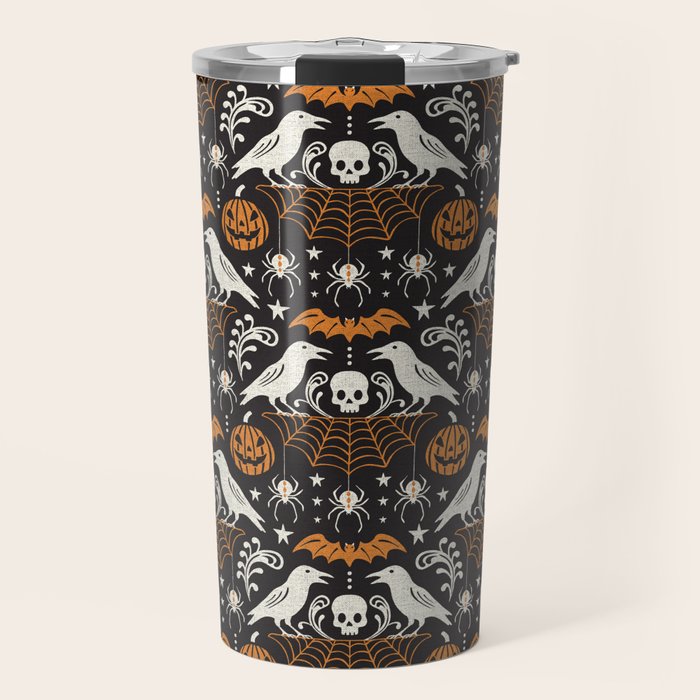 All Hallows' Eve - Black Orange Halloween Travel Mug Gallery Image 1