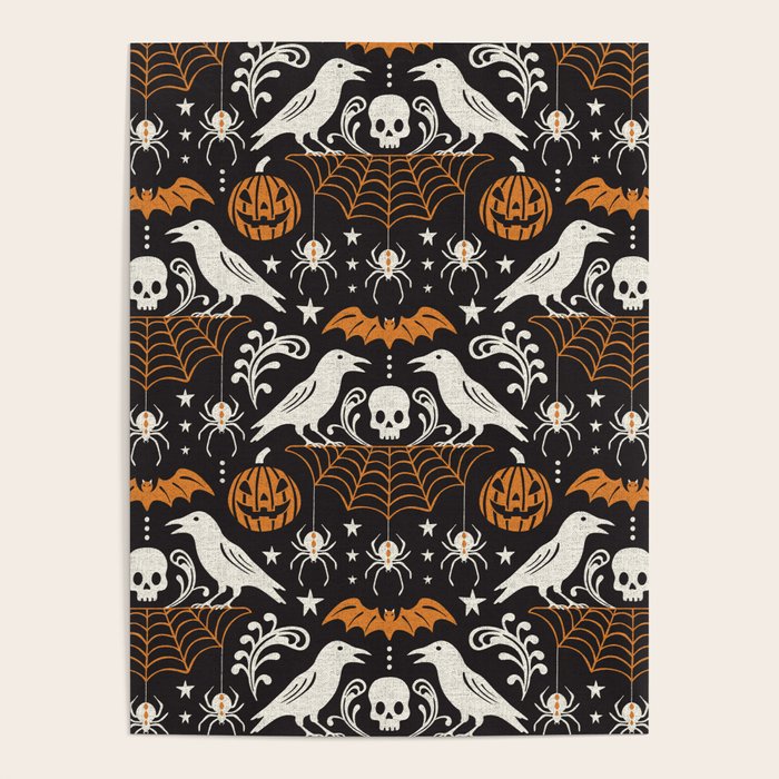 All Hallows' Eve - Black Orange Halloween Poster Gallery Image 1
