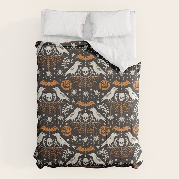 All Hallows' Eve - Black Orange Halloween Comforter Gallery Image 6