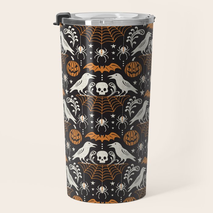 All Hallows' Eve - Black Orange Halloween Travel Mug Gallery Image 3