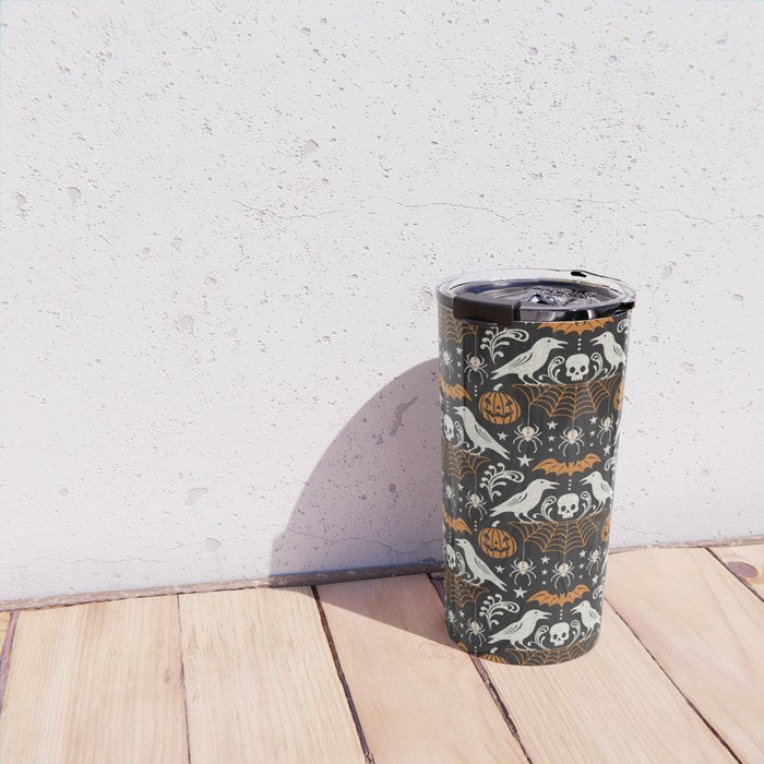 All Hallows' Eve - Black Orange Halloween Travel Mug Gallery Image 4