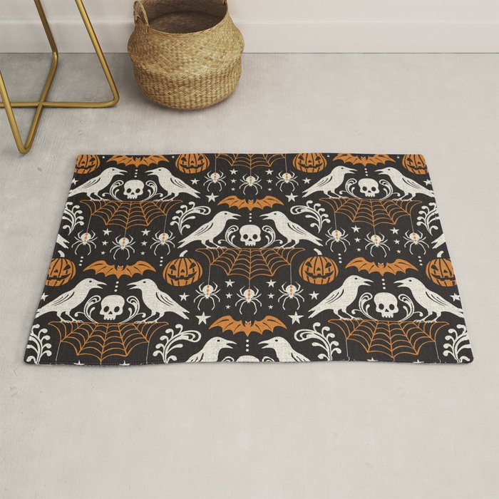 All Hallows' Eve - Black Orange Halloween Rug Gallery Image 1