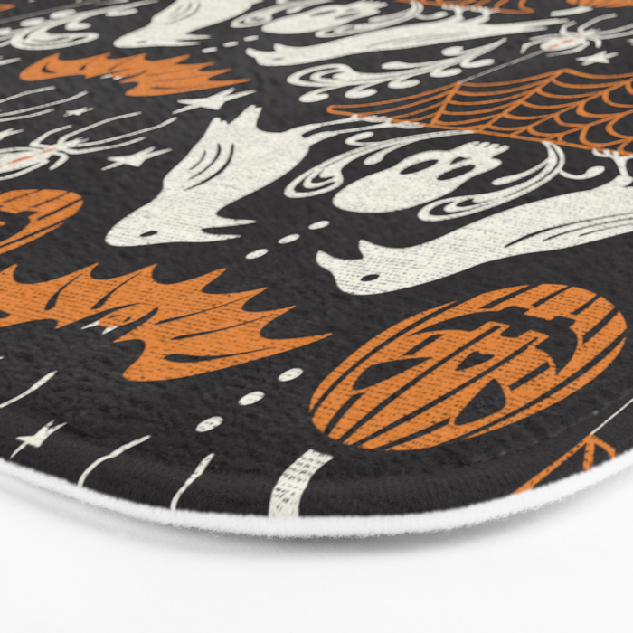 All Hallows' Eve - Black Orange Halloween Bath Mat Gallery Image 3