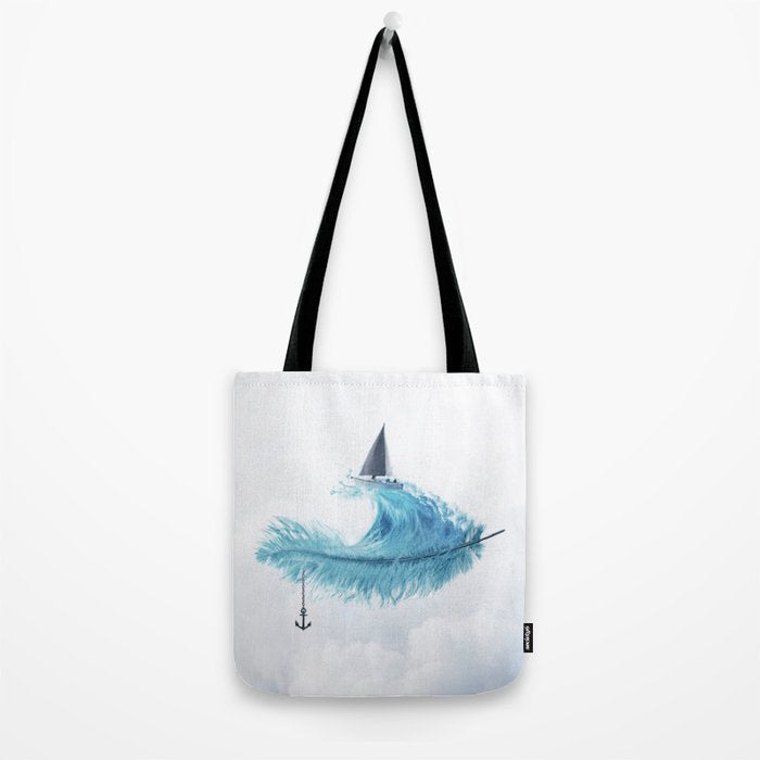Water Feather â¢ Blue Feather I Tote Bag Gallery Image 2