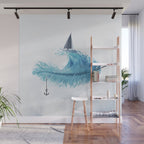 Water Feather â¢ Blue Feather I Wall Mural Gallery Image 1