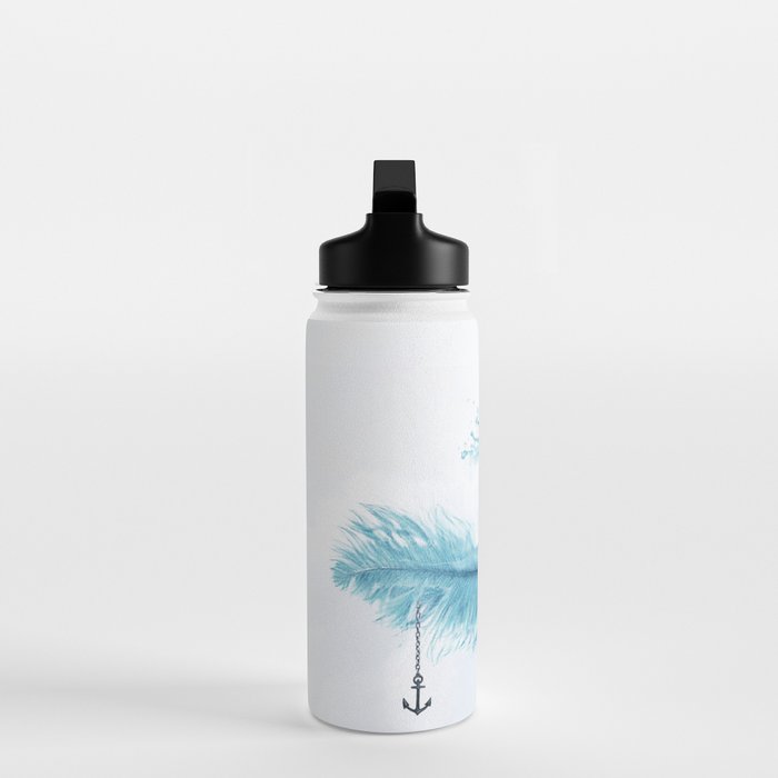 Water Feather â¢ Blue Feather I Water Bottle Gallery Image 3