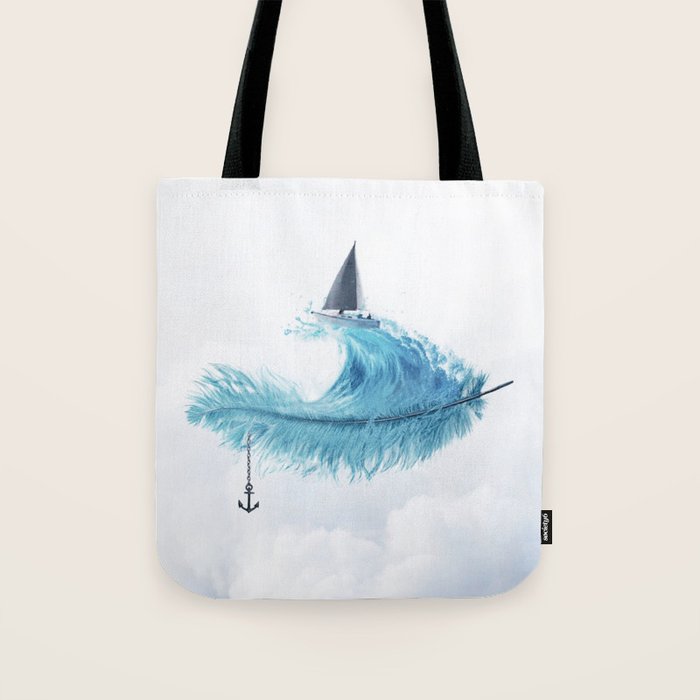 Water Feather â¢ Blue Feather I Tote Bag Gallery Image 1