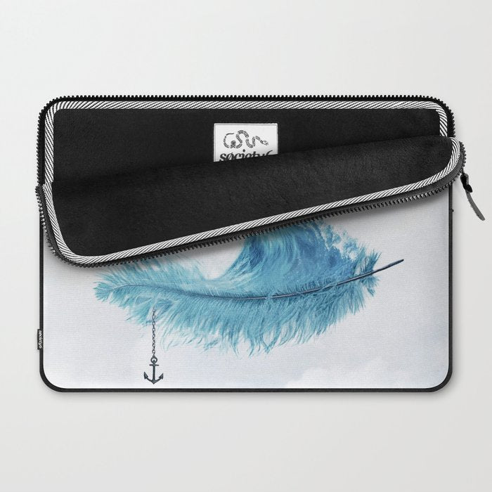 Water Feather â¢ Blue Feather I Laptop Sleeve Gallery Image 2