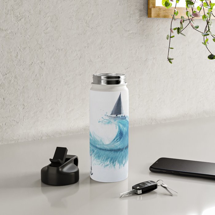 Water Feather â¢ Blue Feather I Water Bottle Gallery Image 4