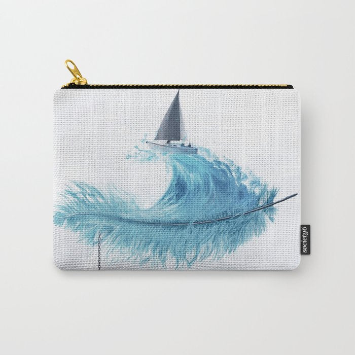 Water Feather â¢ Blue Feather I Carry All Pouch Gallery Image 1