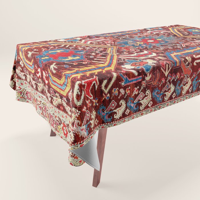 Kula West Anatolian  Antique Rug Print Tablecloth Gallery Image 1